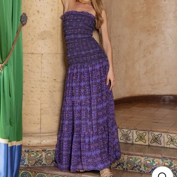 NWT Allison New York Scout Maxi Dress Purple Kaleidoscope Women's Size Small - Picture 1 of 10